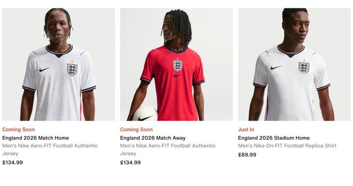  英格兰队世界杯新球衣亮相；邮报指出球员版定价创新高纪录。 体育新闻